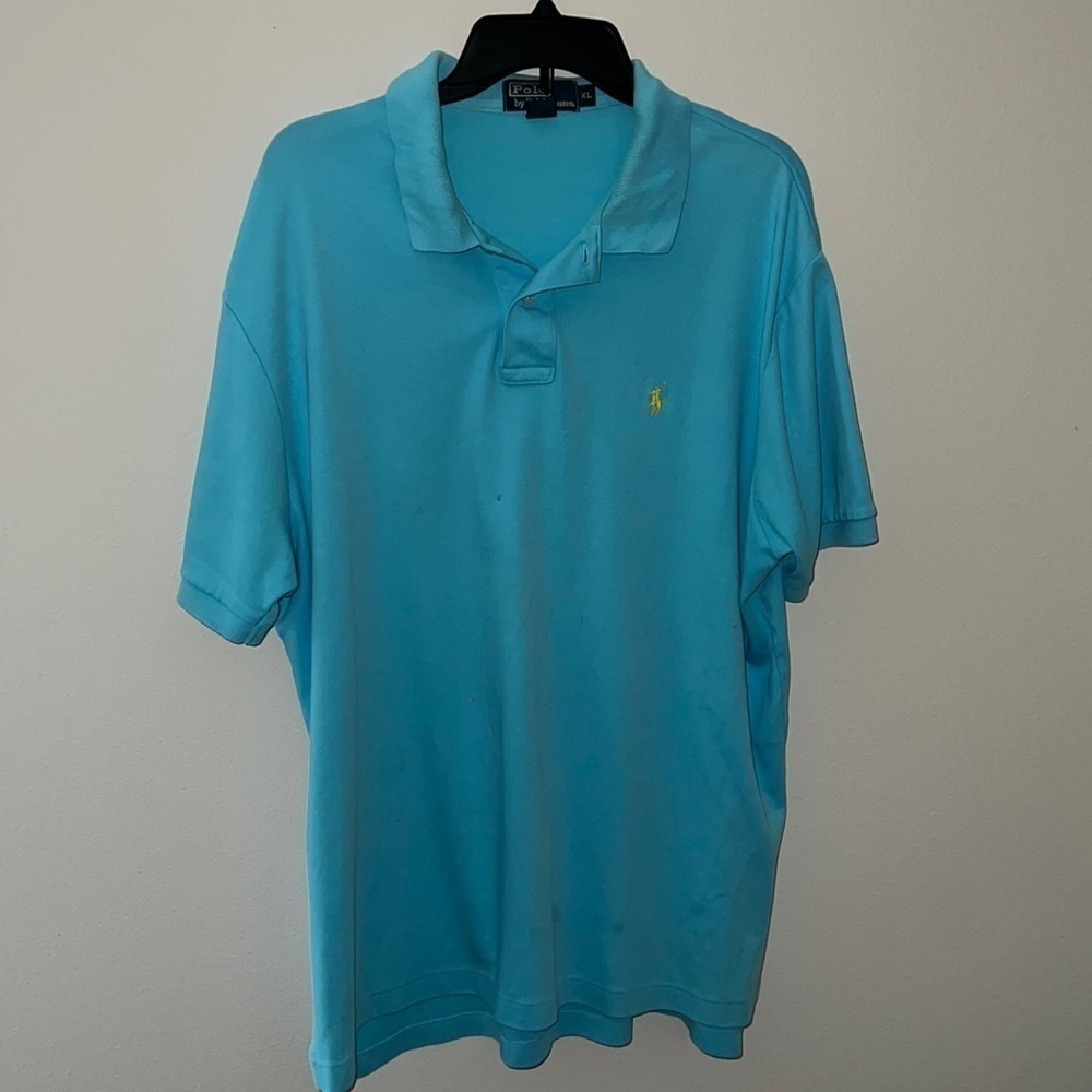Polo by Ralph Lauren aqua 100% cotton short sleeves polo‎ shirt Sz XL